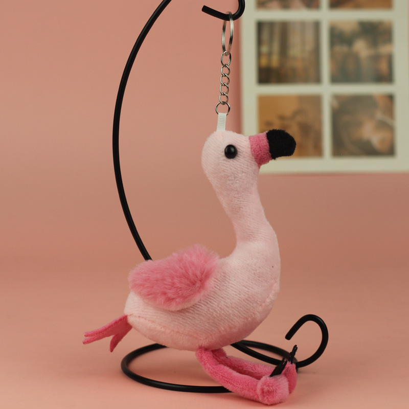 Lovely lindo flamenco peluche juguetes colgantes muñecas de tela de dibujos animados muñecas de corazón muñecas bolsas colgantes