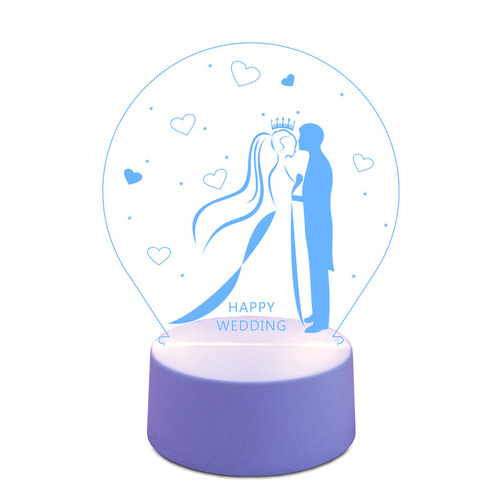 Creative bedroom light, romantic Qixi Valentine's Day gift, wedding night light, 3D cute girl cartoon remote control night light