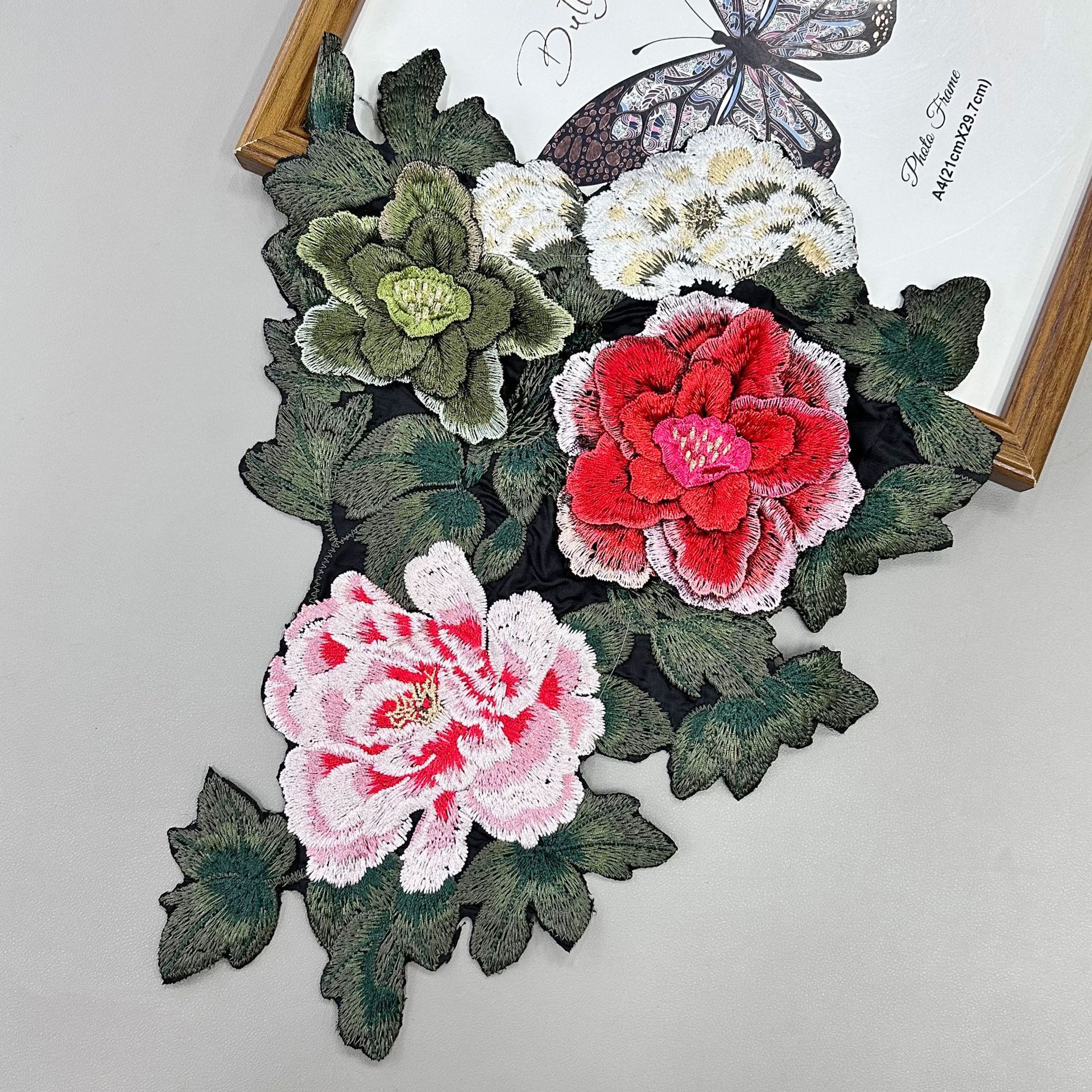 Hijo de vidrio bordado multicapa 3D cosido a mano tela de flores didiy cheongsam ópera ropa de baile accesorios de ropa sin pegamento image 2