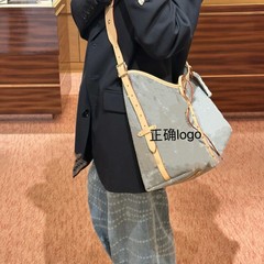 新しい灰色の丹寧デニムの古い花のショッピングバッグの肩の古い花は斜めに女性のカバンにまたがります。