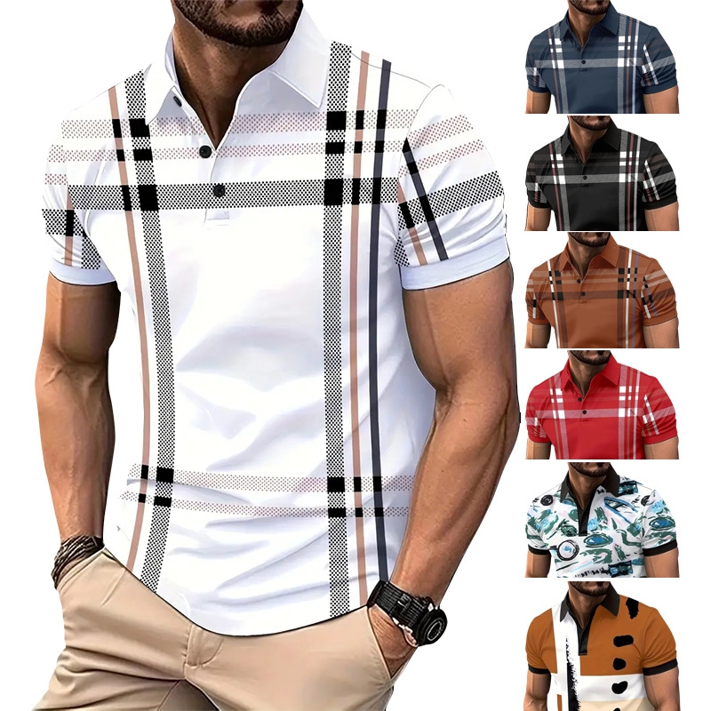 Men's Summer Short-sleeved Polo2023 New Casual Lapel Polo Shirt Men's Fashionable All-match Trendy Top for Men