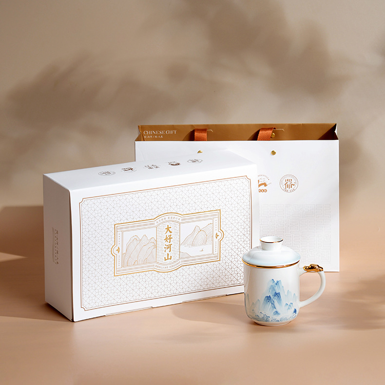 Taza de porcelana de hueso taza de separación de té taza de cerámica taza de porcelana con filtración taza de regalo taza de regalo logotipo personalizado