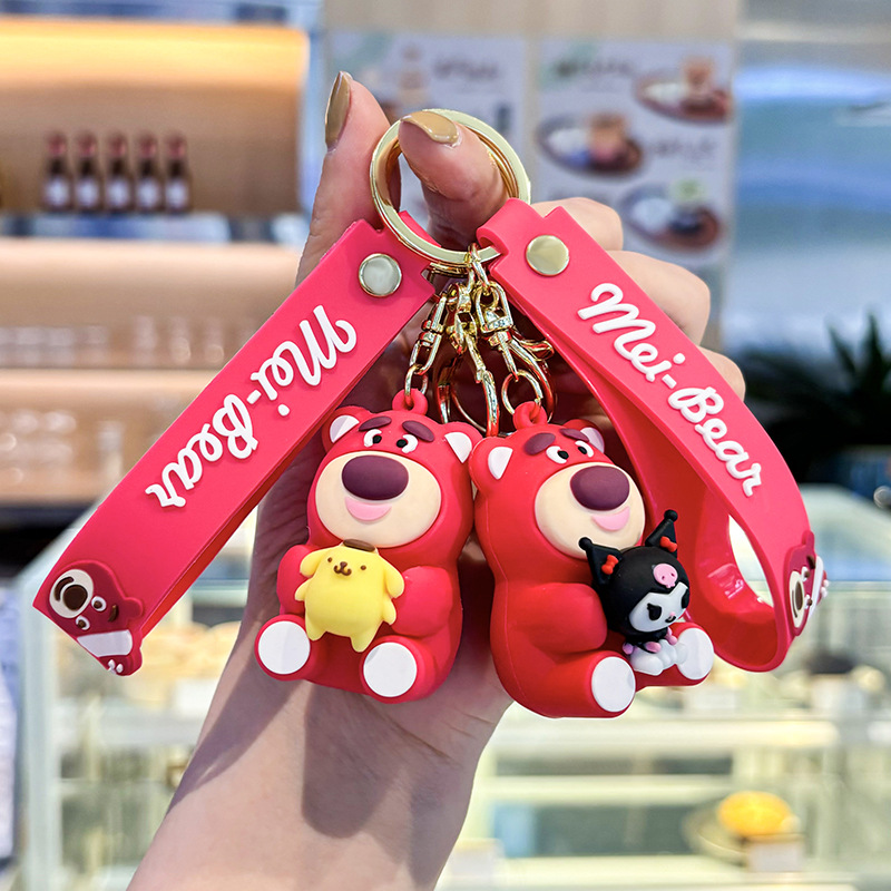 Creativo goteo de pegamento Sanliou osos de fresa llavero colgante de llave de perro de orejas grandes Kolomi osos colgante de regalo