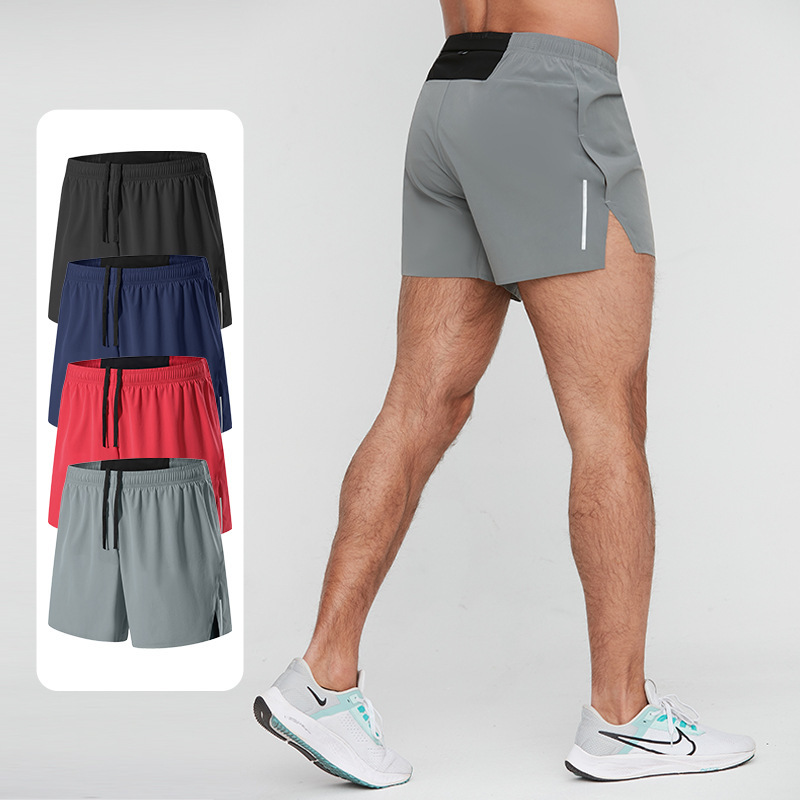 Running Shorts Men's Cross-country Track and Field Training Marathon Shorts with Lining Anti-light Breathable Sports Quick-dry Pants