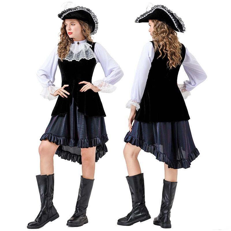 Halloween Pirates of the Caribbean Costume Party Pirate Cos Female Pirate Medieval Stage Performance Costume