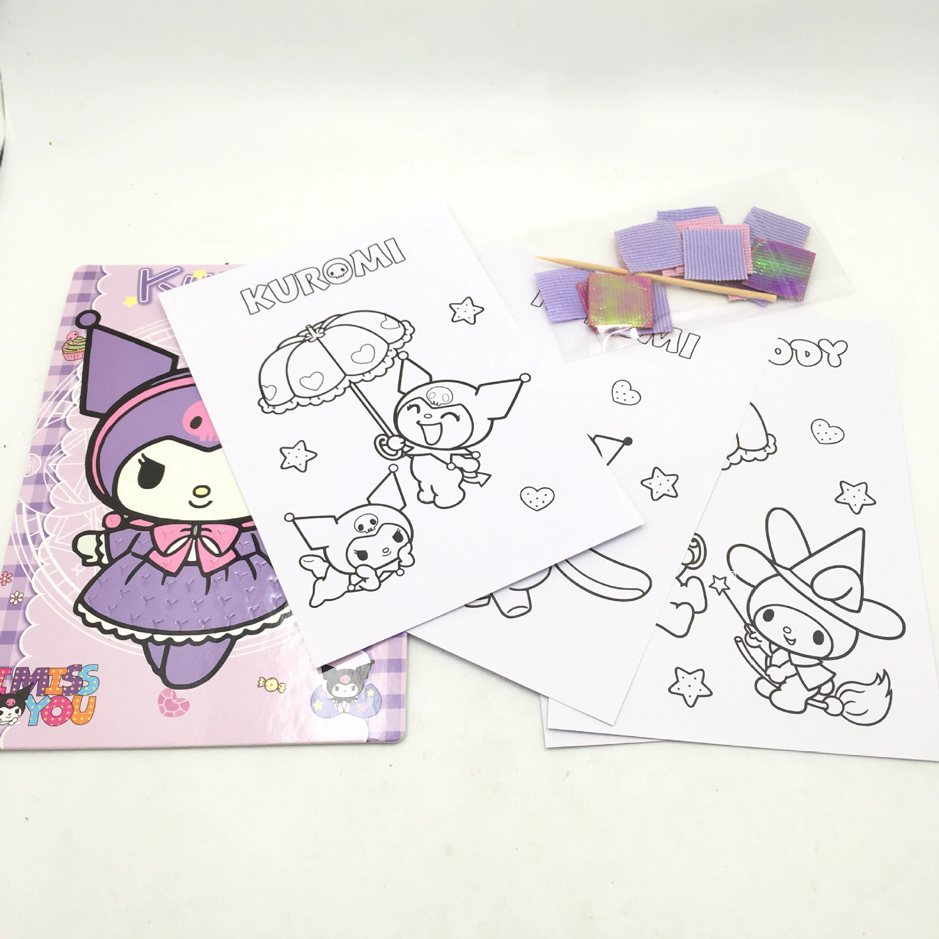 Sanrio, акварель, набор, раскраска, книга с рисунками, HANDMADE