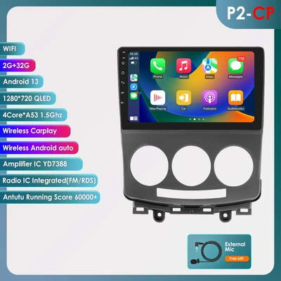 9-inch suitable for Mazda 5 Android central control screen 05-10 intelligent car navigation reversing image all-in-one machine (DVD Navigation) - wifi-version-quad-core-2-32g-with-carplay-9inch-suitable-for-05-10-mazda-5