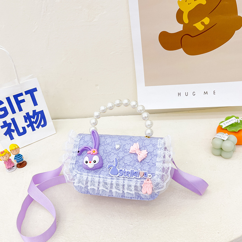 Bolso de los niños al por mayor bolsa de mensajero de las niñas bolso de perlas de moda de dibujos animados accesorios bolsa estrella Delu mochila