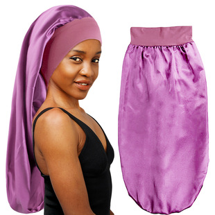 Women's Stretch Wide-brimmed Sadie Long Barrel Nightcap Sadie Hair Care Cap Long Hair Shower Cap TJM-446G