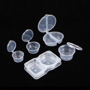 Disposable Sauce Box, Seasoning Cup, Double-Compartment Sauce Cup, Two-Compartment High-End Chili Vinegar Small Ingredient Packaging Box with Lid for Packaging