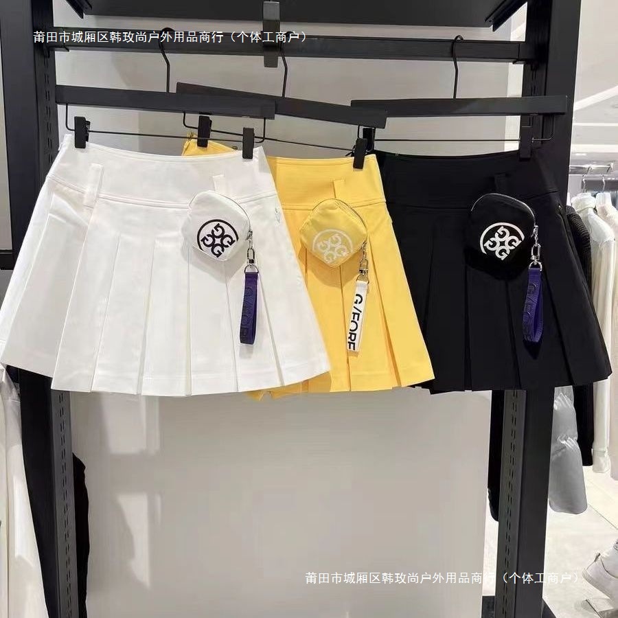 Korean Golf Clothing Women's 24 Spring High-Waisted Pleated Skirt Casual Skirt Versatile Skirt
