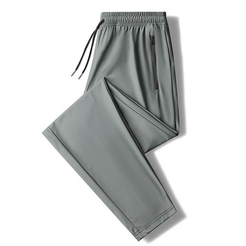 Pantalones de seda de hielo pantalones casuales de los hombres delgados verano 2022 nuevos deportes de secado rápido más los pantalones flacos del tamaño