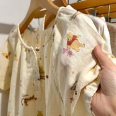 かわいいくまのプーさんプリントナイトガウン女性のための 2025 夏の新しいルーズ半袖ロングホームウォーキングドレス