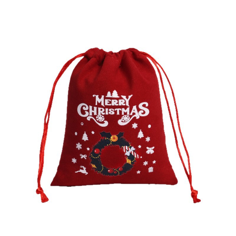 ジュエリーバッグクリスマスベルベット巾着バッグカスタムクリスマスベルベットバッグ小さなマイクロファイバーウェンタン巾着ベルベットバッグ|undefined