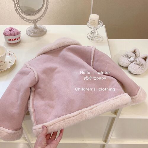 Women's winter coat with fur lining, 2025 new model, padded and thick children's coat, stylish baby winter jacket
