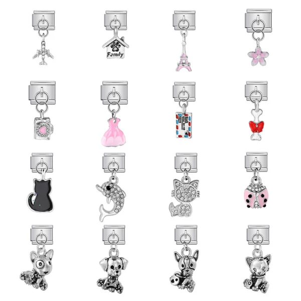 Single Animal-Shaped Pendant Italian Module Bracelet Hook Strap Chain Italian Charm