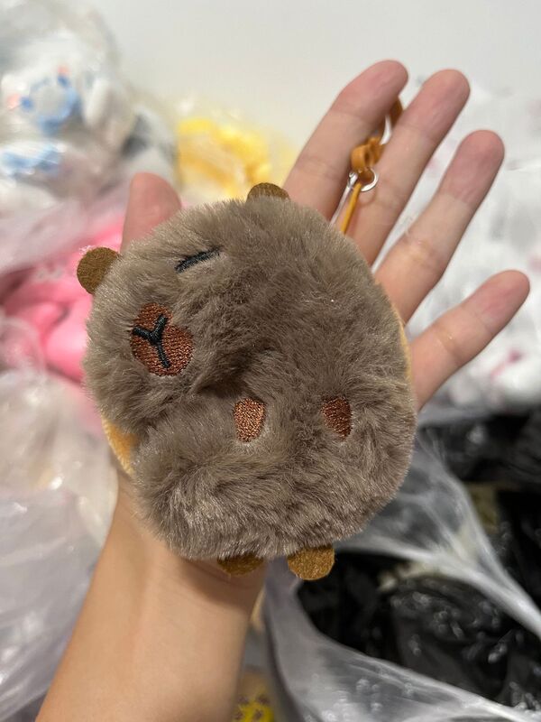 小紅書カピバライヤホン小銭入れ漫画風ぬいぐるみコイン女性用収納キーバッグロック付き小銭入れ|undefined