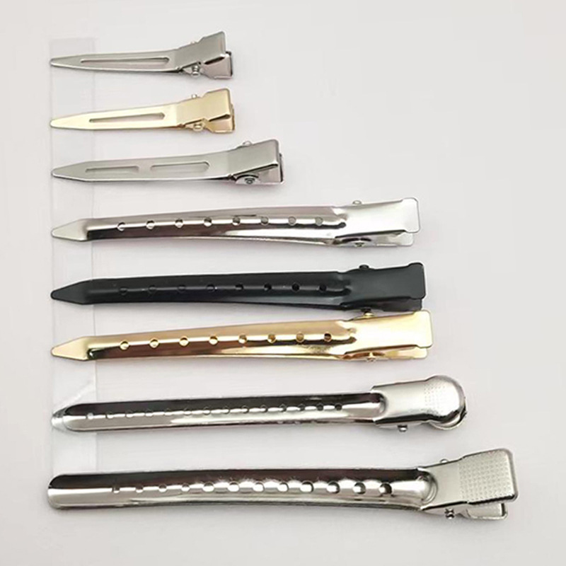Studio makeup artist updo styling hair clip large duckbill clip hand push corrugated clip partition positioning clip