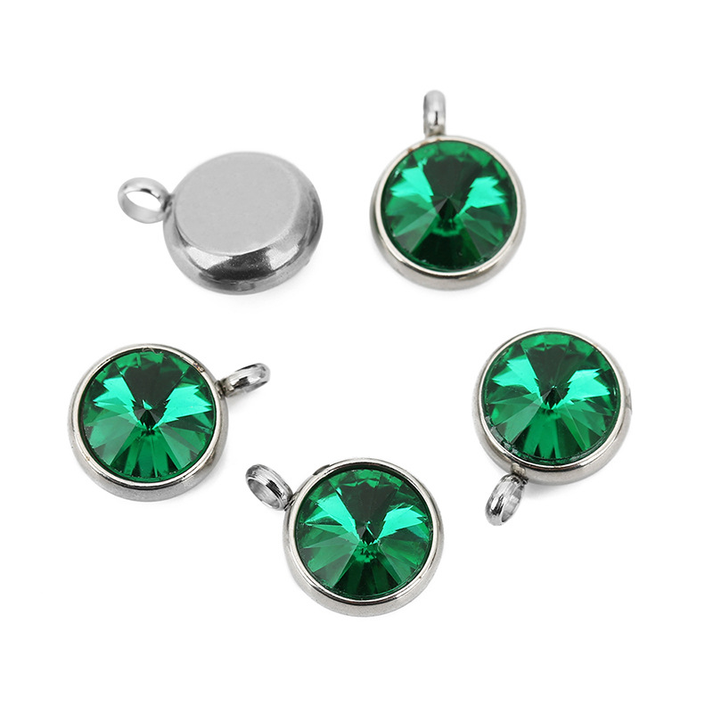 1 Piece Diameter 10mm 304 Stainless Steel Zircon Geometric Pendant display picture 5