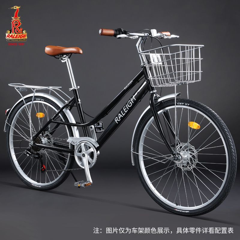 Raleigh Urban Commuter Bicycle Aluminum Alloy Variable Speed Disc Brake Lightweight Full Bearing Bicycle Bicycle for Women