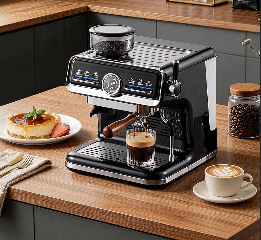Máquina Espresso Máquina de café italiano Máquina de café semiautomática doméstica pequeña 20Bar Máquina de café de infusión de leche transfronteriza image 12