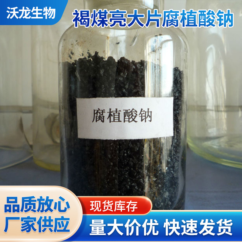厂家直供 饲料级 腐植酸钠 全水溶 现货供应 黑亮片状 价优物美小