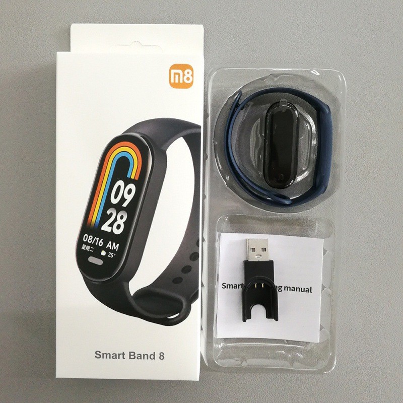 Transfronterizo M8 pulsera inteligente medidor de movimiento ritmo cardíaco presión arterial monitoreo de salud de oxígeno Bluetooth comercio exterior electrónico M9 pulsera