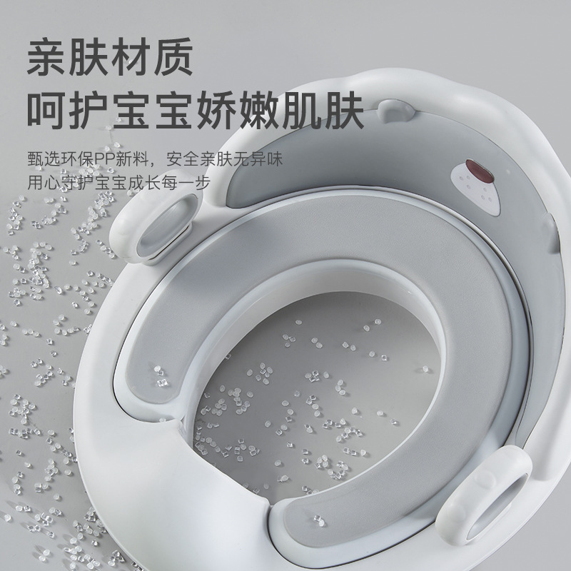 Cojín de asiento de inodoro infantil cojín de asiento de inodoro para bebés cojín auxiliar de inodoro para niños con reposabrazos colgando asiento de inodoro