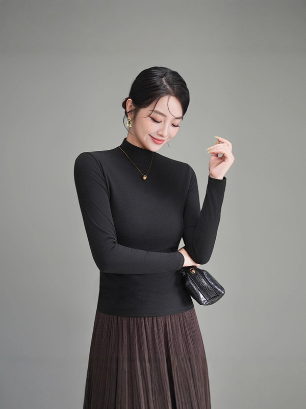 蚕丝蛋白打底衫2025年秋冬打底衫女显瘦上衣长袖T恤内搭韩版修身|undefined