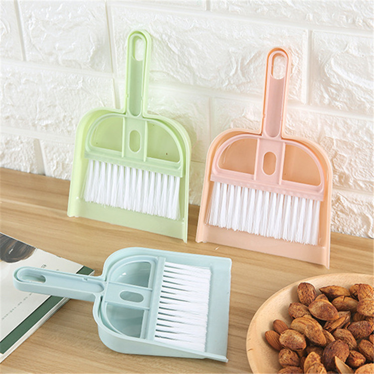 Mini Scandinavian Color Desktop Sweep Cleaning Brush Keyboard Brush Desktop Sweep Two-Piece Set with Dustpan Small Broom Set