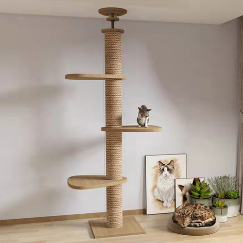 Tianzhu Column Cat Climbing Frame Cat Toy Cat Claw Board Wholesale Source Factory Solid Wood Thickened Stable Standing Cat Column 