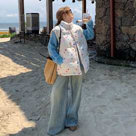 美式秋冬波点双面穿羊羔毛外套女2025冬季新款学院风加厚棉马甲