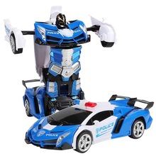 跨境變形汽車金剛機器人充電動漂移賽車男孩遙控車兒童玩具2.4g
