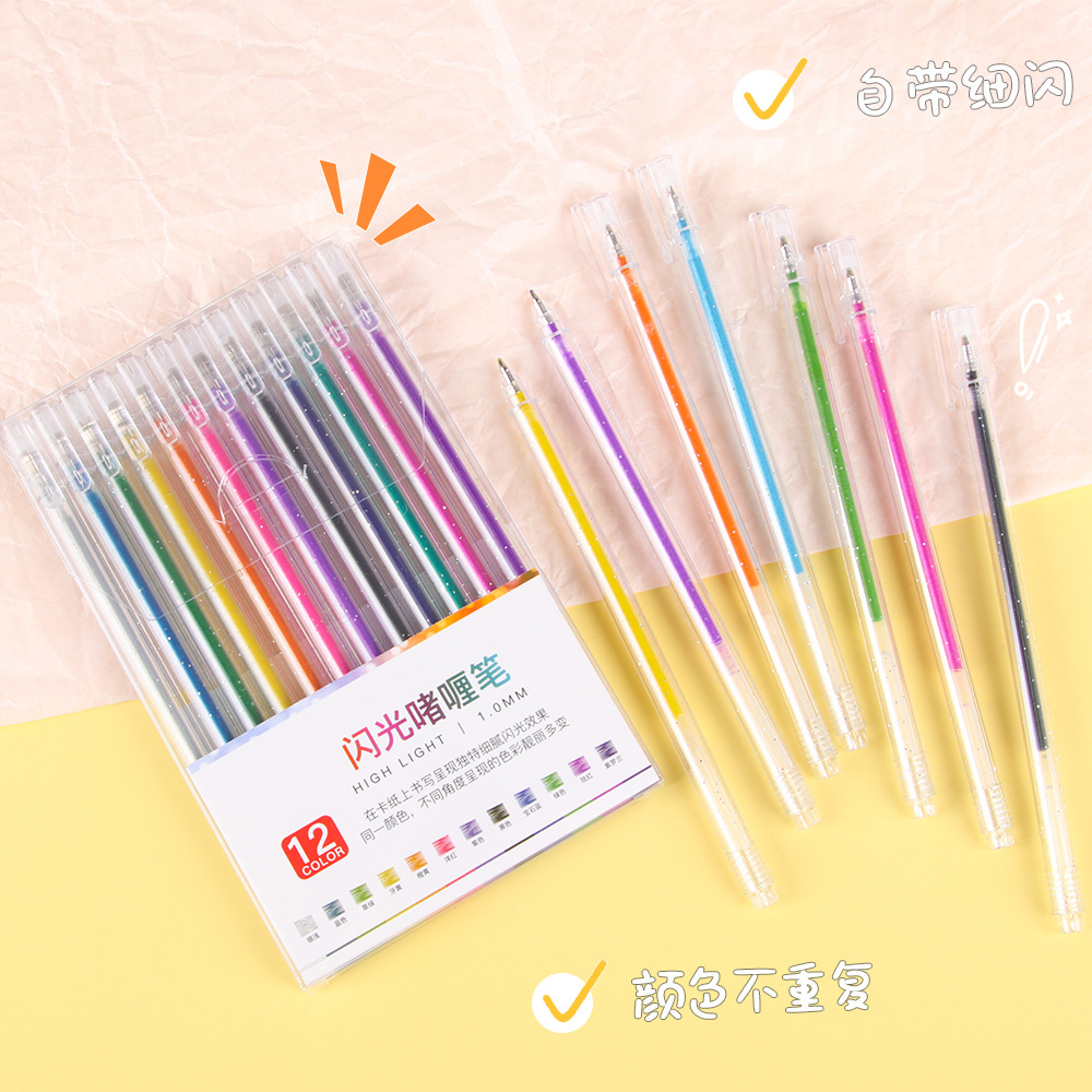 Niños flash gel lápiz 18 colores caja de acuarela lápiz perla color alto valor de pintura graffiti lápiz al por mayor