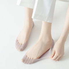 Women's Summer Thin Slipper Socks Non-Slip Ankle Socks Plain Color Mesh Invisible Socks Available for Custom Cutting Ice Bing Socks Wholesale