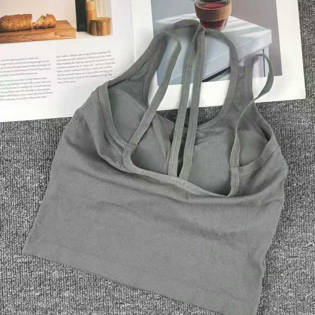 7014 # bajo precio de moda universal de algodón cómodo chaleco de yoga deportivo cojín de pecho bra deportivo universal