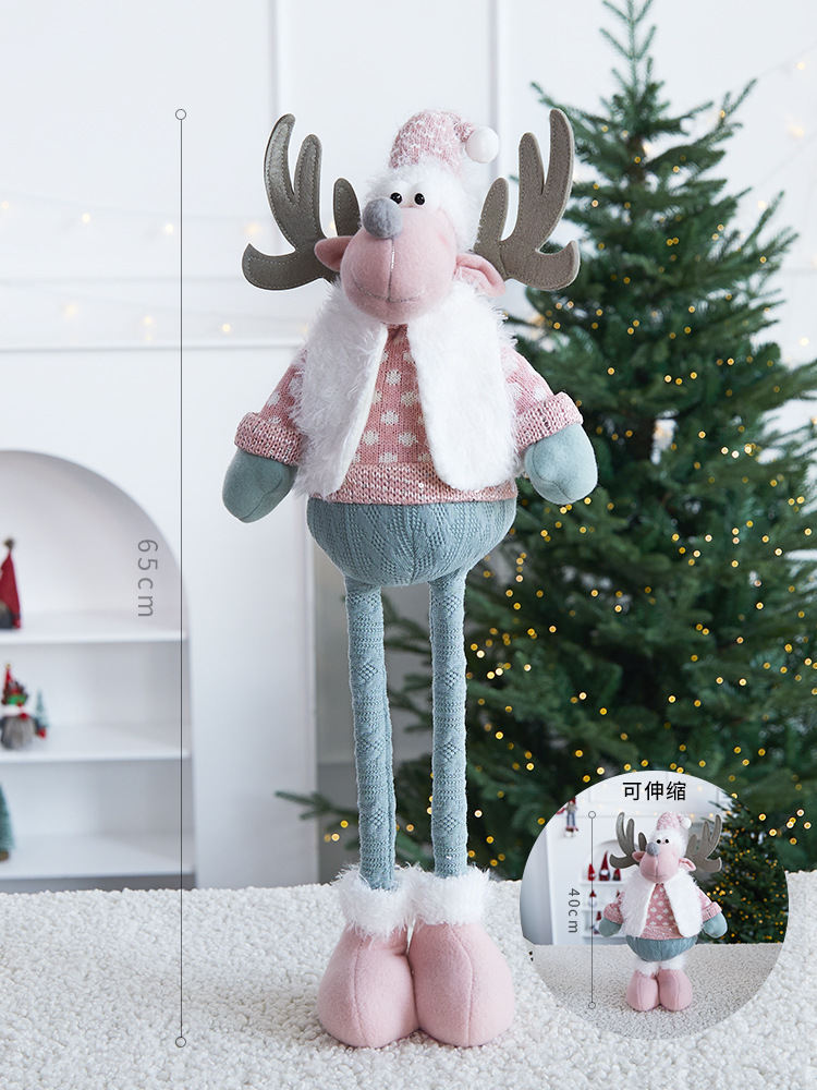 El conjunto de muñecas sin rostro de Navidad transfronteriza decora la Navidad rosa muñeco de nieve enano Papá Noel creativo Adornos navideños