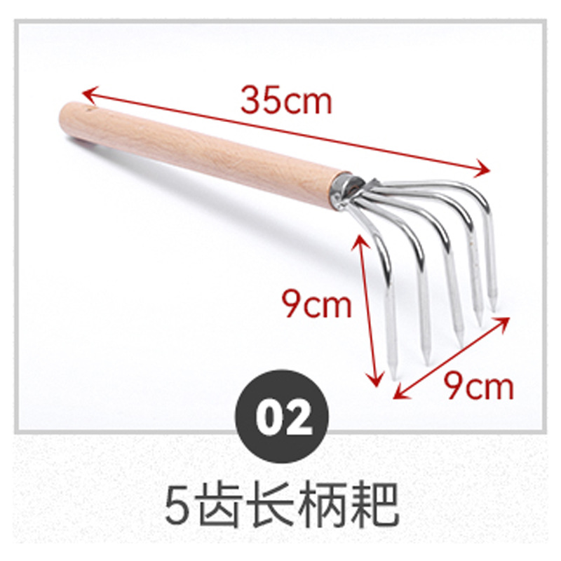 Multi-funcional rastrillo mango de madera al por mayor herramienta de captura de mar almeja rastrillo playa excavación cáscara palillos frescos palillos gancho