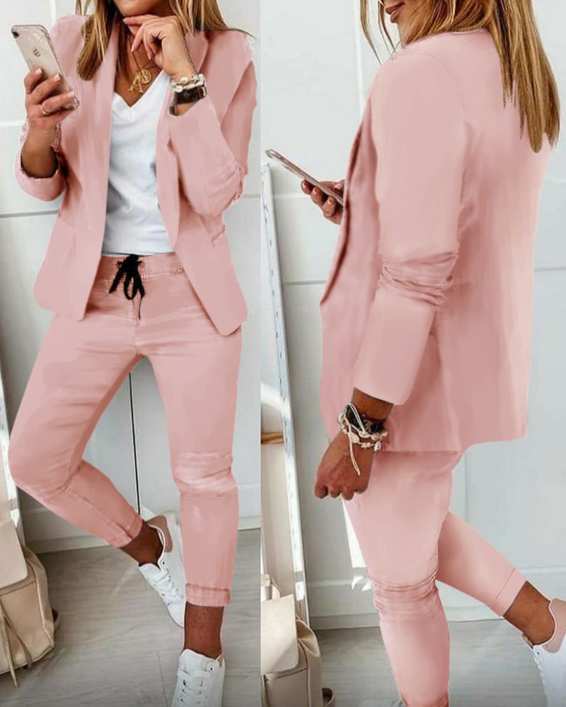 Women's Long Sleeve Blazers Formal Solid Color display picture 1