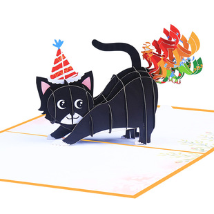 Manufacturers supply pop-up three-dimensional fun birthday cards 3D rainbow fart Xiao Mao funny birthday cards