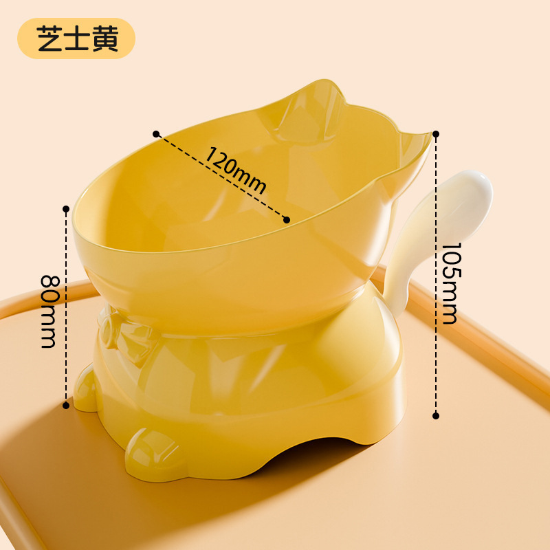 猫碗斜口护颈猫食盆脚猫咪饭碗水碗防打翻斜口猫碗不锈钢猫碗|undefined