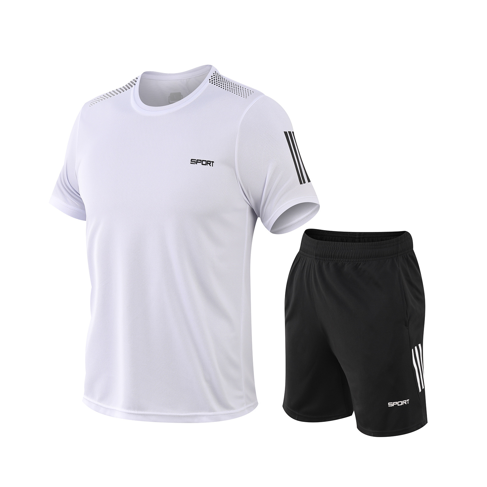 Verano nuevo traje de entrenamiento de manga corta de secado rápido para hombres y mujeres traje de correr deportivo casual camiseta de fitness transpirable