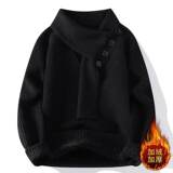 2026年秋季新款青少年宽松运动圆领针织毛衣加绒加厚透气，男装针织衫/毛衣，星座614