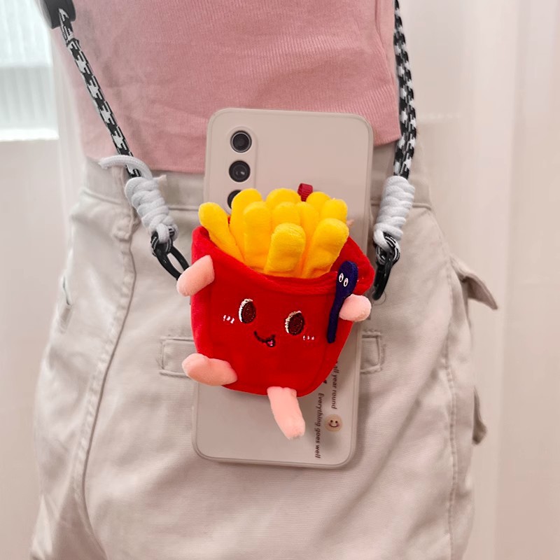 Clip trasero para teléfono móvil cordón de mensajero lindo colgante de dibujos animados muñeco de peluche manos libres anti-pérdida correa para teléfono móvil