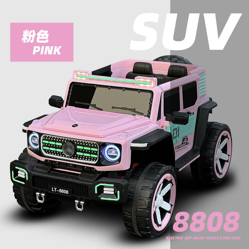 Niños de doble asiento de los niños de juguete eléctrico de cuatro ruedas padre-niño fuera de carretera multi-función de control remoto swing educación temprana Música