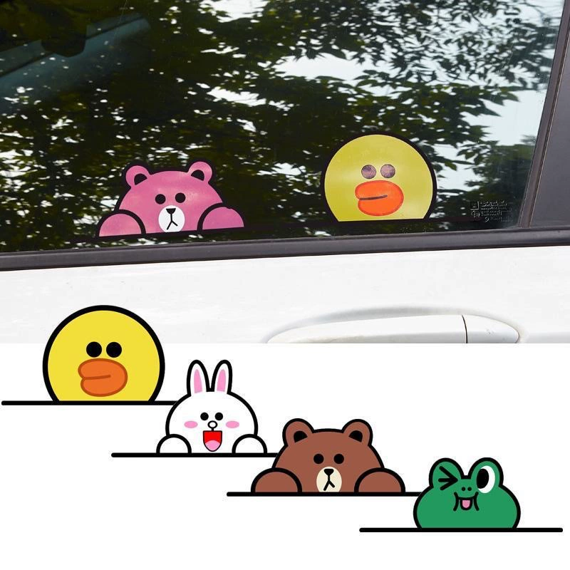 Автомобиль милый мультфильм медведь кролик креативный электрический автомобиль наклейка на заднее стекло хвост индивидуальность водонепроницаемая наклейка