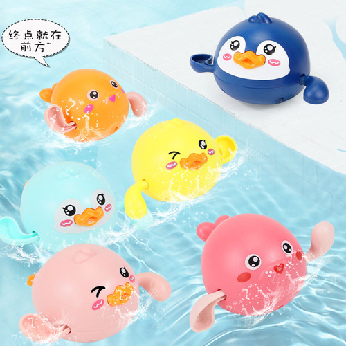 New Baby Bath Toys Children's Shower Infant Swimming Water Play Little Duck Little Penguin for Boys and Girls