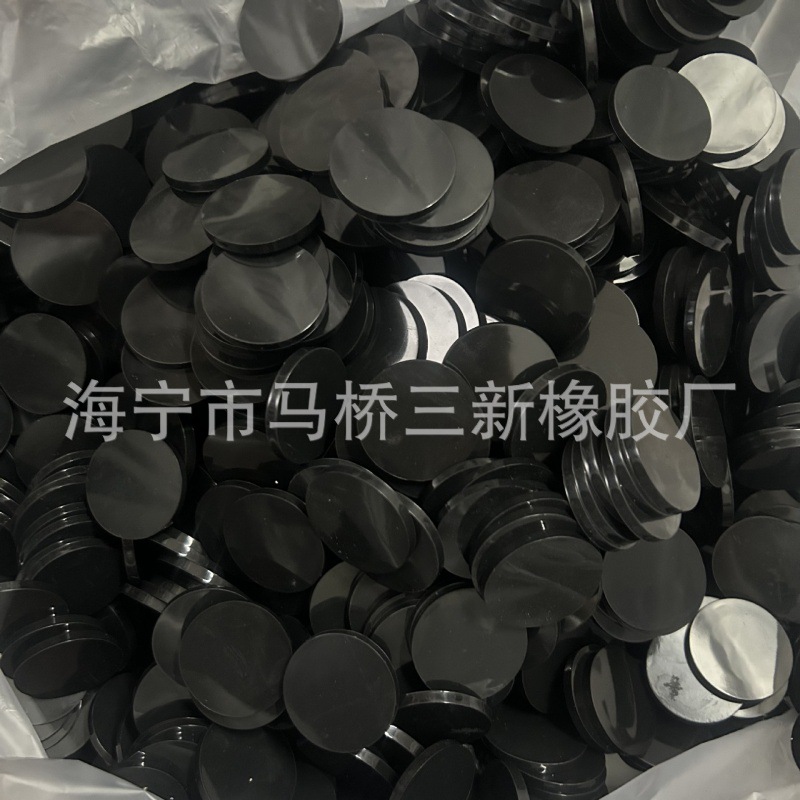 铝合金支架电器底盘凹槽孔硅胶实心圆垫自粘防滑震乳黑色硅胶垫