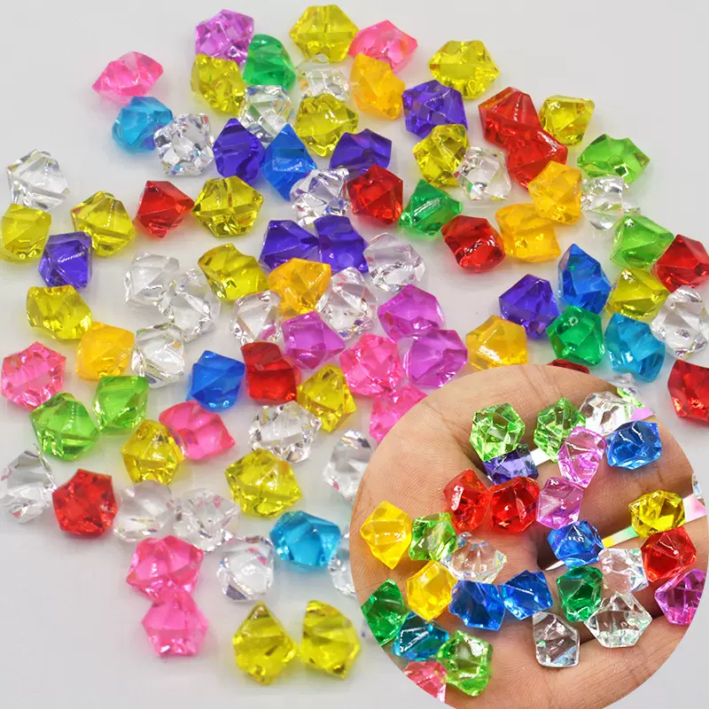 鱼缸造景盆栽装饰七彩亚克力无毒仿真水冰块儿童玩具塑料水晶石