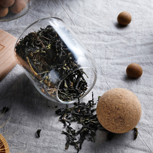 Coffee Bean Jar, Japanese Minimalist Round Glass Bottle with Cork Seal, Storage Canister for Tea, Sealed Canister, Coffee Bean Storage Jar